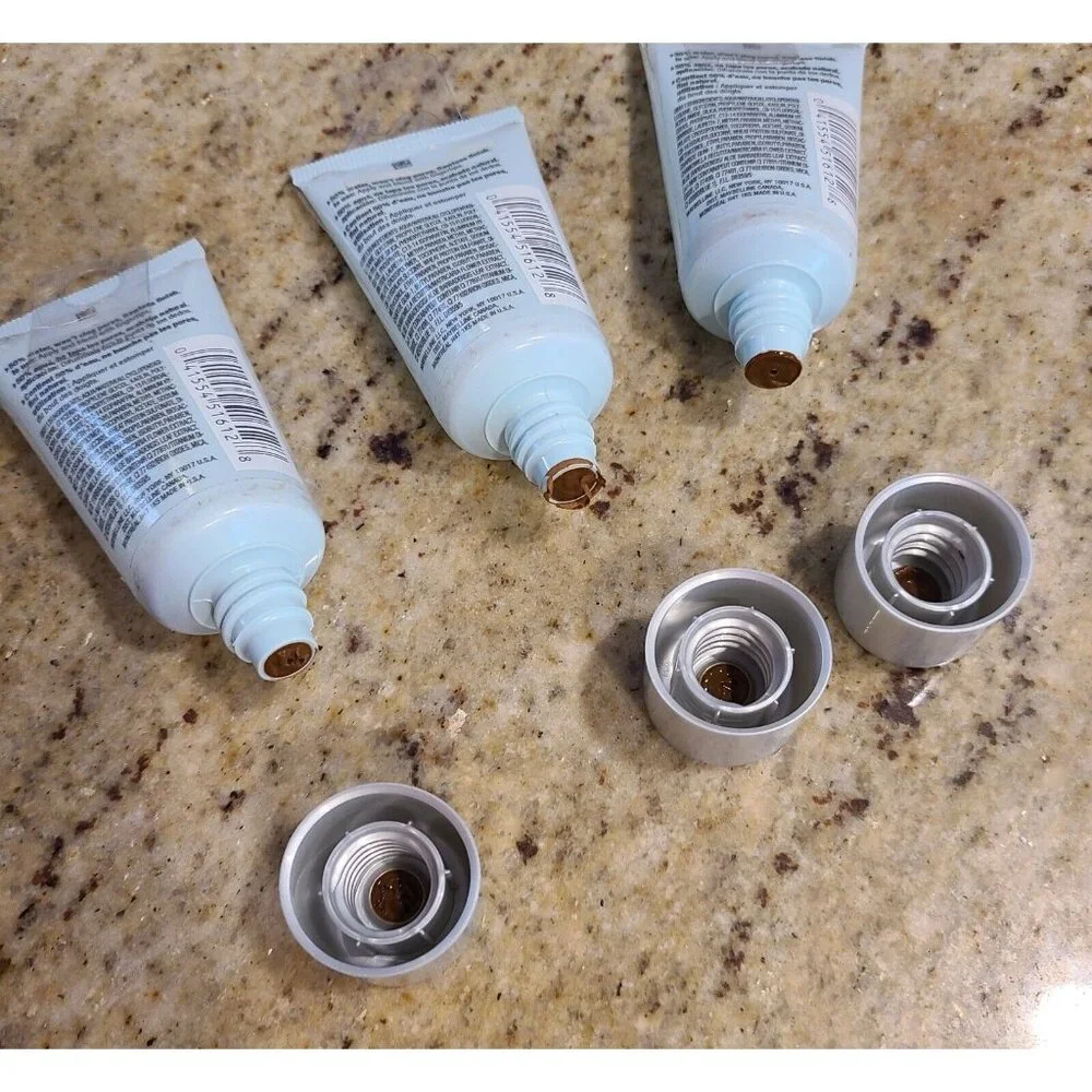 (3) Maybelline Pure Makeup Foundation Dark 3 Cocoa Shade Shine & Oil-Free NOS